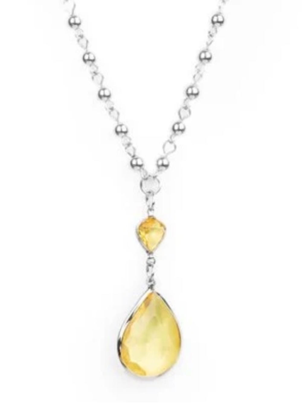 💛🛳️💛 “TITANIC SPLENDOR” YELLOW CRYSTAL NECKLACE WITH EARRINGS ~ PAPARAZZI❗️ 💛